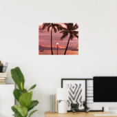 Sunset over Moorea van Sofitel Maeva Beach Poster (Thuiskantoor)