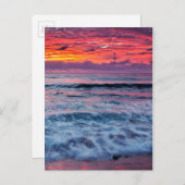 Sunset over oceaangolven, Californië Briefkaart (Voorkant / Achterkant)