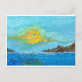 Sunset Over Ocean Briefkaart (Voorkant)