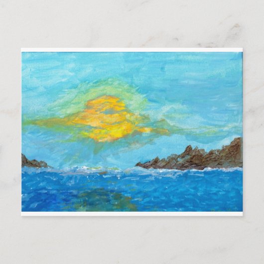 Sunset Over Ocean Briefkaart (Voorkant)