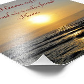 Sunset Over Ocean Friendship Quote Square Foto Afdruk (Hoek)