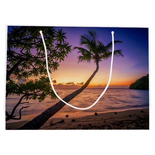 Sunset Over Palm Tree Island Groot Cadeauzakje (Achterkant)