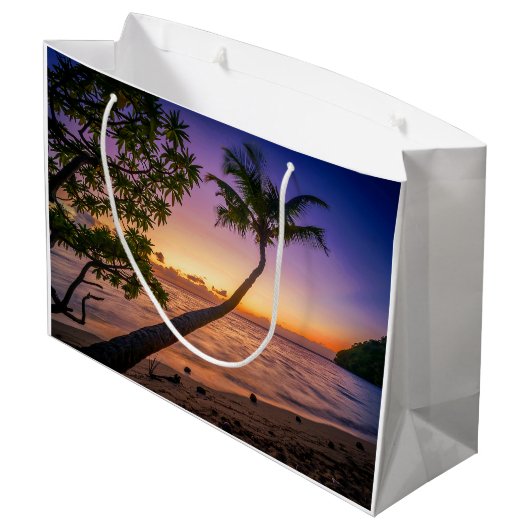 Sunset Over Palm Tree Island Groot Cadeauzakje (Achterkant Gekanteld)