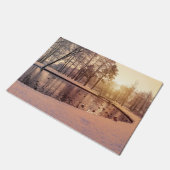 Sunset over park met een klein vorstmeer deurmat (Schuin)