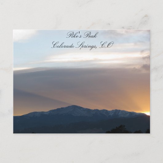 Sunset over Pike's Peak Briefkaart (Voorkant)