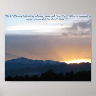 Sunset over Pike's piek - Psalm 27:1 Poster