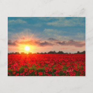 Sunset Over Poppy Field JW Briefkaart