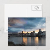 Sunset Over Portland Oregon Briefkaart van de stad (Voorkant / Achterkant)