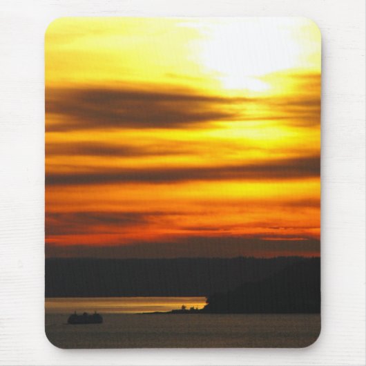 Sunset over Puget Sound Mousepad Muismat (Voorkant)