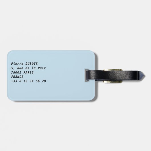 Sunset over Replica van het Vrijheidsbeeld in Pari Bagagelabel (Achterkant horizontaal)