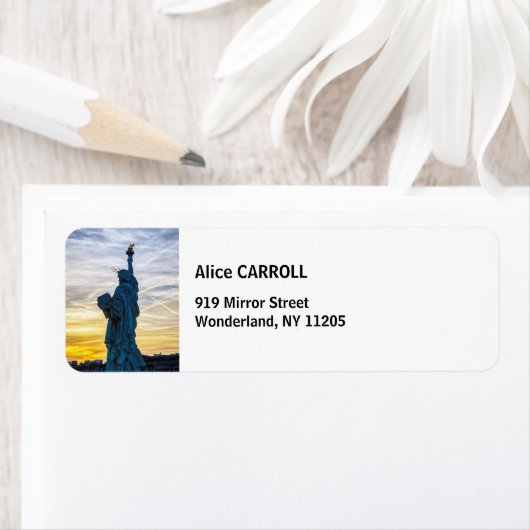 Sunset over Replica van het Vrijheidsbeeld in Pari Etiket (Insitu)