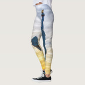 Sunset over Replica van het Vrijheidsbeeld in Pari Leggings (Links)