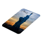 Sunset over Replica van het Vrijheidsbeeld in Pari Magneet (Linkerzijde)