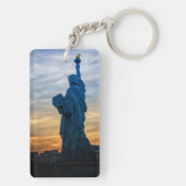 Sunset over Replica van het Vrijheidsbeeld in Pari Sleutelhanger (achterkant)