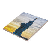 Sunset over Replica van het Vrijheidsbeeld in Pari Tegeltje (Zijkant)