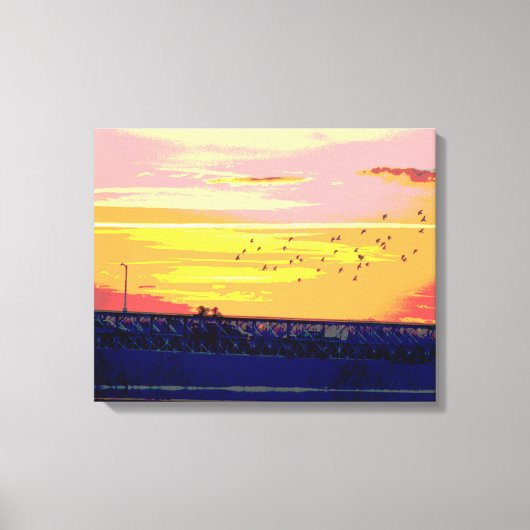 SUNSET OVER ROURKE BRIDGE WRAPPED CANVAS AFDRUK (Voorkant)