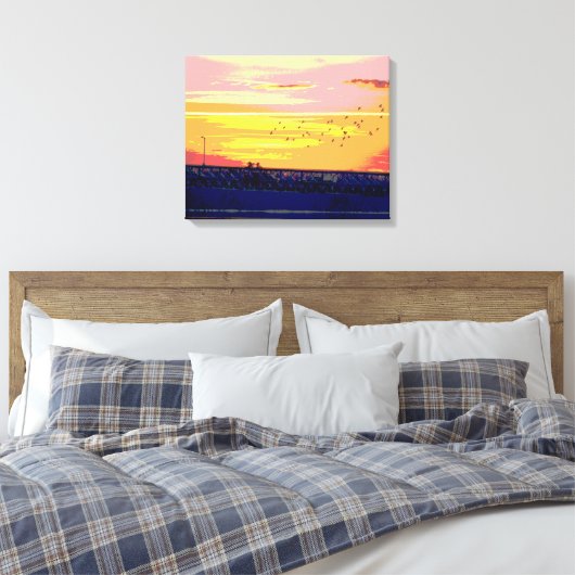 SUNSET OVER ROURKE BRIDGE WRAPPED CANVAS AFDRUK (Insitu (Slaapkamer))