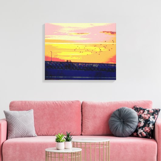 SUNSET OVER ROURKE BRIDGE WRAPPED CANVAS AFDRUK (Insitu (Woonkamer))