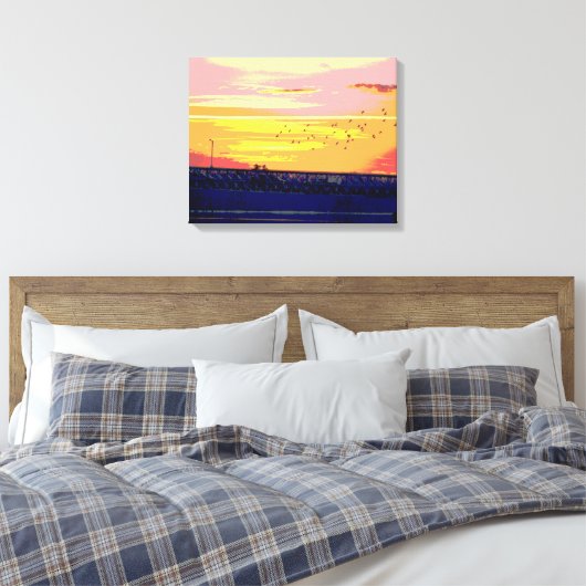 SUNSET OVER ROURKE BRIDGE WRAPPED CANVAS AFDRUK (Insitu (Slaapkamer))