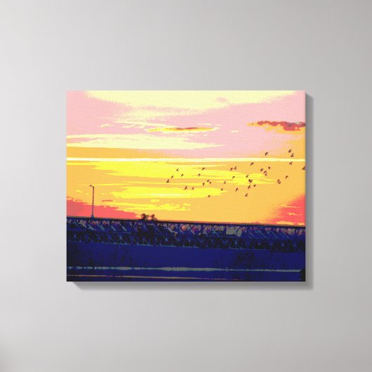 SUNSET OVER ROURKE BRIDGE WRAPPED CANVAS AFDRUK (Voorkant)