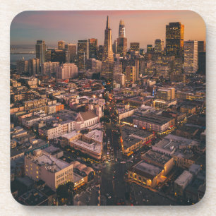 Sunset Over San Francisco Financial District Bier Onderzetter