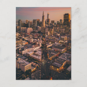 Sunset Over San Francisco Financial District Briefkaart