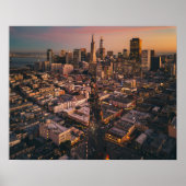 Sunset Over San Francisco Financial District Poster (Voorkant)
