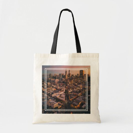 Sunset Over San Francisco Financial District Tote Bag (Voorkant)