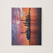 Sunset Over Shanghai Skyline Travel Cityscape Legpuzzel (Verticaal)