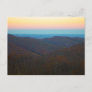 Sunset Over Shenandoah National Park, Virginia Briefkaart