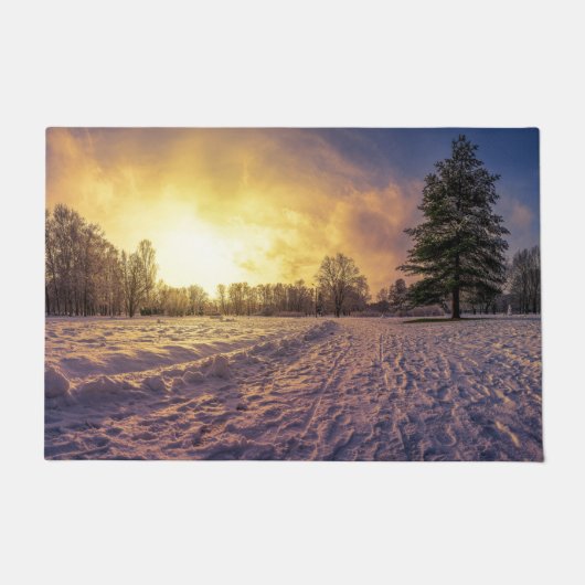 Sunset over sneeuwwinterpark deurmat (Voorkant)