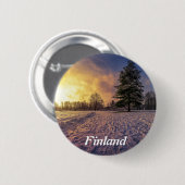 Sunset over sneeuwwinterpark ronde button 5,7 cm (Voorkant /achterkant)