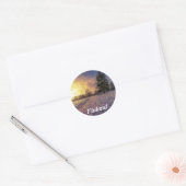Sunset over sneeuwwinterpark ronde sticker (Envelop)