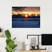 Sunset over snow field poster (Thuiskantoor)