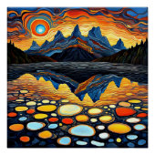 Sunset over spotted lake 1 perfect poster (Voorkant)