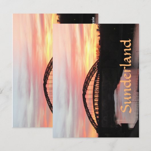 Sunset over Sunderland Wearmouth Bridge Briefkaart (Voorkant / Achterkant)