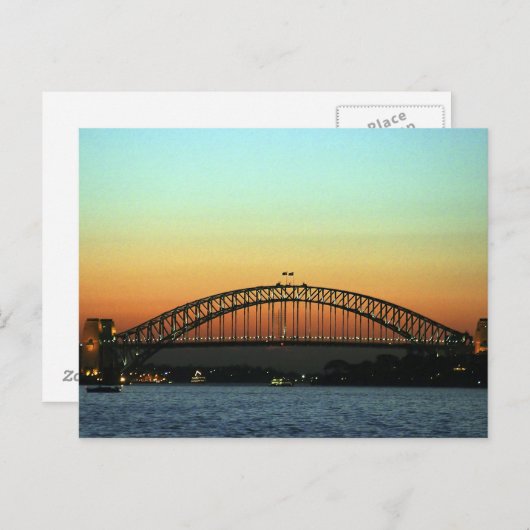 Sunset over Sydney Harbor Bridge, Australië Briefkaart (Voorkant / Achterkant)