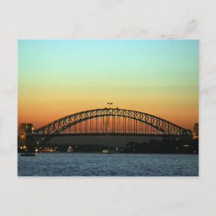 Sunset over Sydney Harbor Bridge, Australië Briefkaart