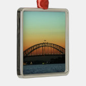 Sunset over Sydney Harbor Bridge, Australië Metalen Ornament (Rechts)