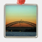 Sunset over Sydney Harbor Bridge, Australië Metalen Ornament (Voorkant)