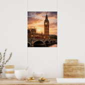 Sunset Over the Iconic London Clocktower Poster (Keuken)