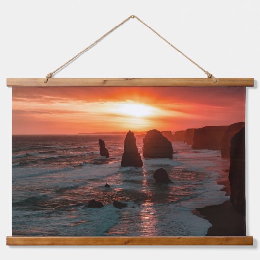 Sunset Over the Ocean Cliffs Wall Art Hangend Wandkleed (Voorkant)