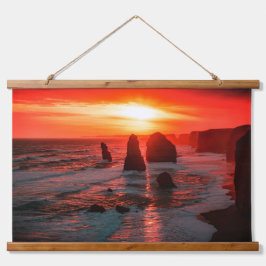 Sunset Over the Ocean Cliffs Wall Art Hangend Wandkleed