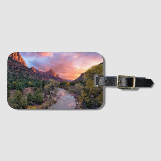 Sunset Over the Watchman Bagagelabel (Voorkant (horizontaal))