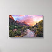 Sunset Over the Watchman Canvas Afdruk (Voorkant)