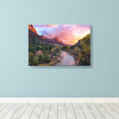 Sunset Over the Watchman Canvas Afdruk (Insitu (Houten vloer))