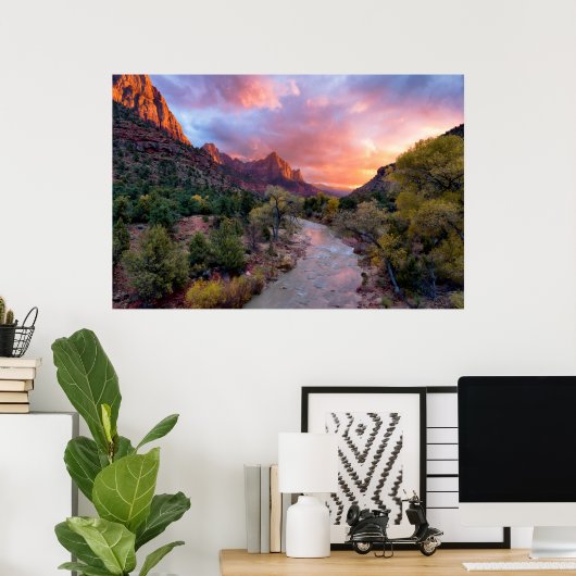 Sunset Over the Watchman Poster (Thuiskantoor)