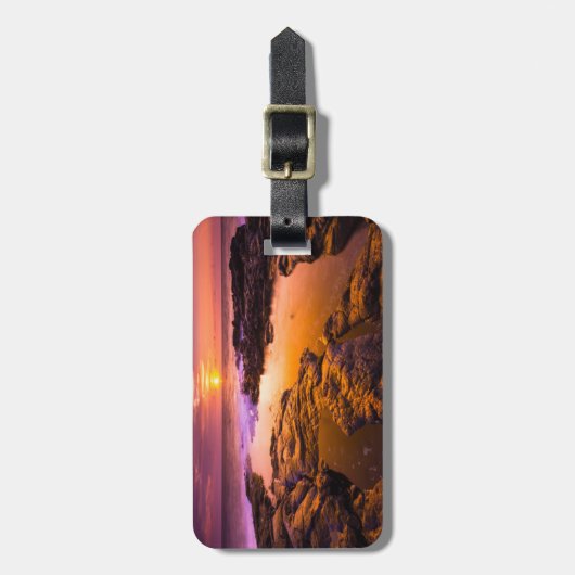 Sunset-over-tidepools, Hawaii Bagagelabel (Voorkant verticaal)