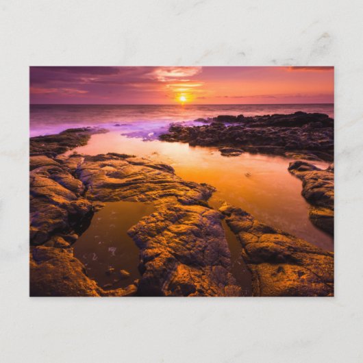 Sunset-over-tidepools, Hawaii Briefkaart (Voorkant)