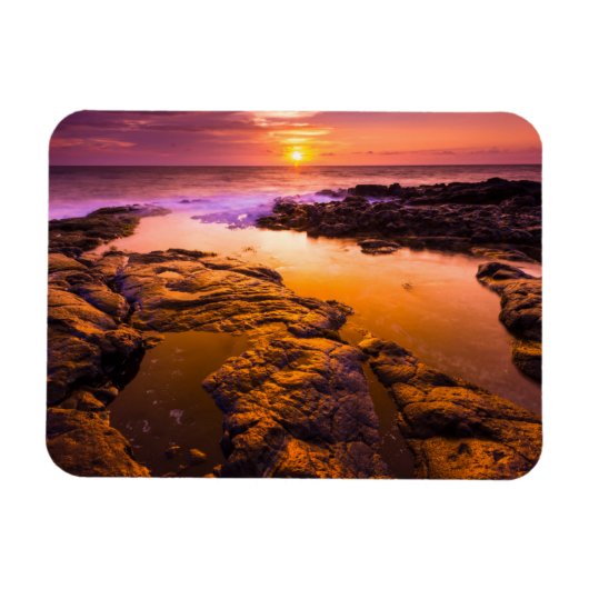Sunset-over-tidepools, Hawaii Magneet (Horizontaal)